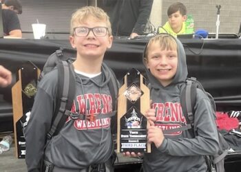 LAWRENCE CO. WRESTLING CLUB FINISHES THIRD IN STATE; BLOCK AND BOWEN CAPTURE STATE TITLES