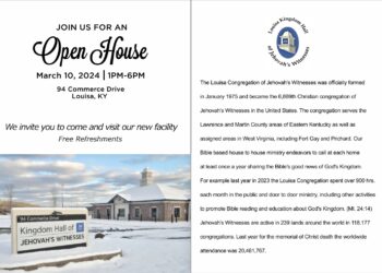 Open house on March 10 for new Kingdom Hall near Walmart