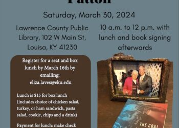 Paul Patton speaking at Lawrence County Library on March 30
