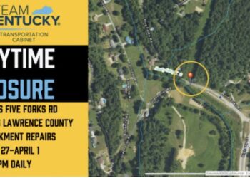 Daytime Closure For Embankment Repairs On Ky 3396 In Lawrence County