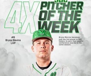 MARSHALL’S BLEVINS NAMED SUN BELT ‘PITCHER OF THE WEEK’ FOR THE 4TH TIME THIS SEASON