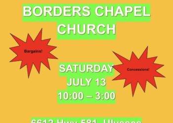 BORDERS CHAPEL CHURCH TO HOST YARD SALE SATURDAY